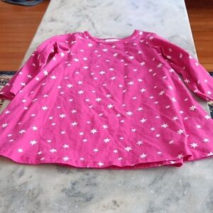 Hanna Andersson Pink Star Print Long Sleeve Dtess